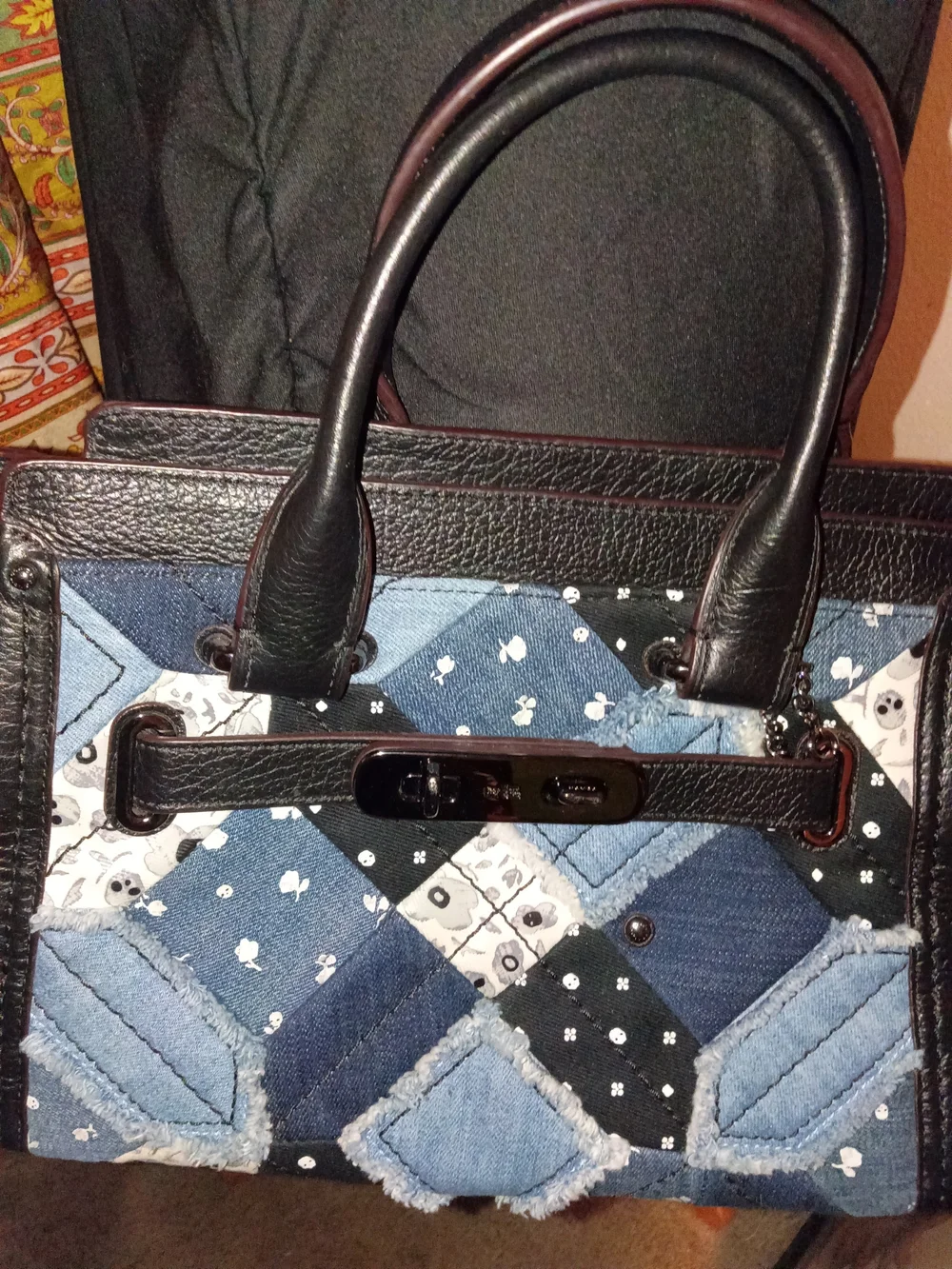NWT Coach Swagger 27 in Canyon Quilt Denim Handbag